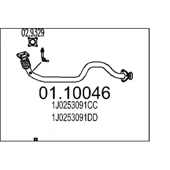 Tuyau d'échappement MTS OEM 1J0253091DD