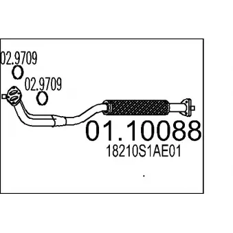MTS 01.10088 - Tuyau d'échappement