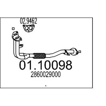 MTS 01.10098 - Tuyau d'échappement