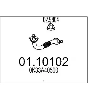 MTS 01.10102 - Tuyau d'échappement