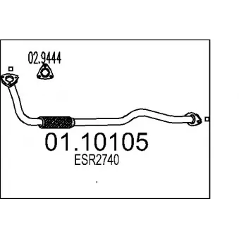 MTS 01.10105 - Tuyau d'échappement