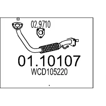 Tuyau d'échappement MTS OEM WCD105220