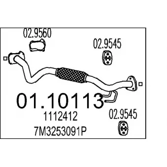 MTS 01.10113 - Tuyau d'échappement