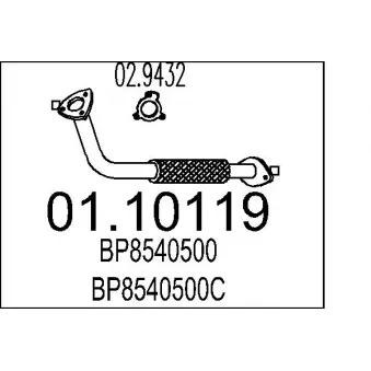 MTS 01.10119 - Tuyau d'échappement