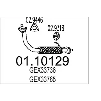 MTS 01.10129 - Tuyau d'échappement
