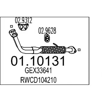 MTS 01.10131 - Tuyau d'échappement