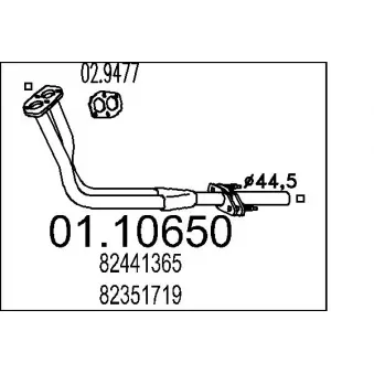 MTS 01.10650 - Tuyau d'échappement