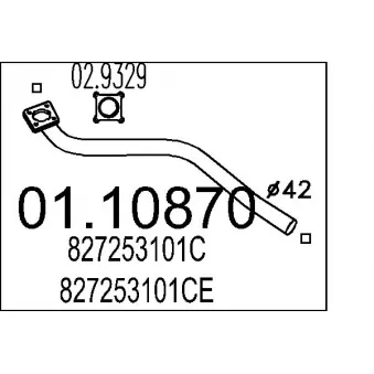 MTS 01.10870 - Tuyau d'échappement