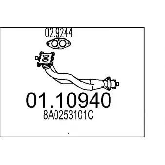 MTS 01.10940 - Tuyau d'échappement