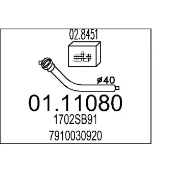 Tuyau d'échappement MTS [01.11080]