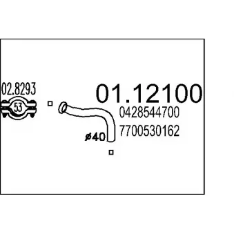 MTS 01.12100 - Tuyau d'échappement