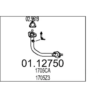 Tuyau d'échappement MTS OEM 1705CA