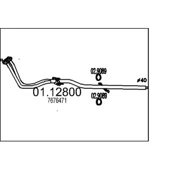 MTS 01.12800 - Tuyau d'échappement