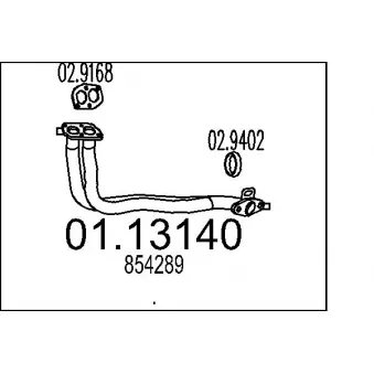 MTS 01.13140 - Tuyau d'échappement