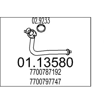 MTS 01.13580 - Tuyau d'échappement