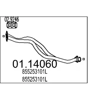 MTS 01.14060 - Tuyau d'échappement