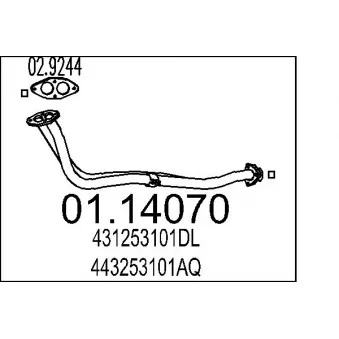 MTS 01.14070 - Tuyau d'échappement