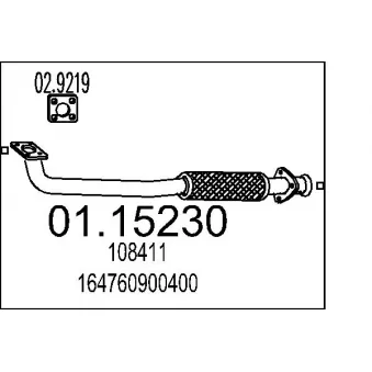 MTS 01.15230 - Tuyau d'échappement