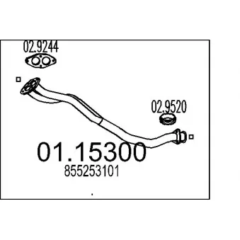 MTS 01.15300 - Tuyau d'échappement