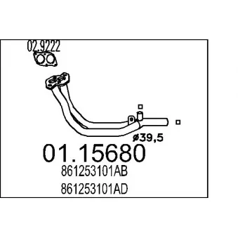 MTS 01.15680 - Tuyau d'échappement