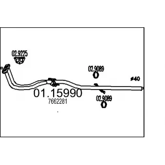 MTS 01.15990 - Tuyau d'échappement