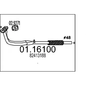 MTS 01.16100 - Tuyau d'échappement
