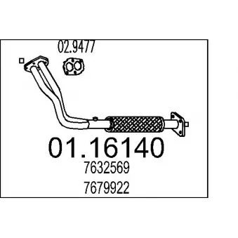 Tuyau d'échappement MTS OEM 7632569