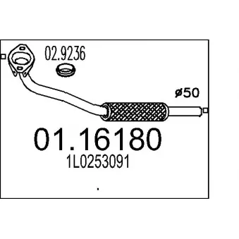 MTS 01.16180 - Tuyau d'échappement
