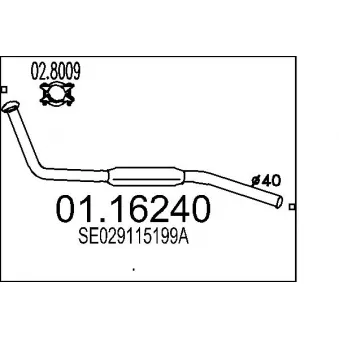 MTS 01.16240 - Tuyau d'échappement