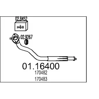 MTS 01.16400 - Tuyau d'échappement