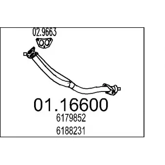 MTS 01.16600 - Tuyau d'échappement