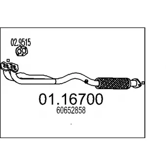 Tuyau d'échappement MTS 01.16700 pour ALFA ROMEO 156 2.0 16V TS - 155cv