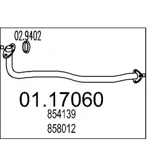 MTS 01.17060 - Tuyau d'échappement