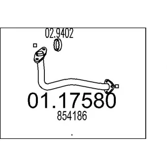 MTS 01.17580 - Tuyau d'échappement