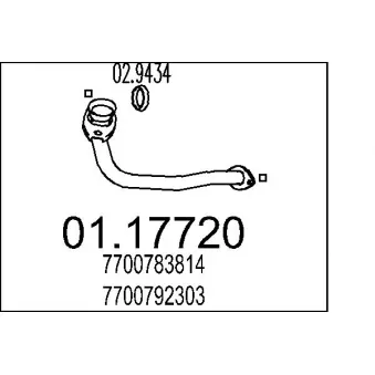 MTS 01.17720 - Tuyau d'échappement
