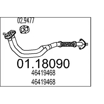 Tuyau d'échappement MTS [01.18090]