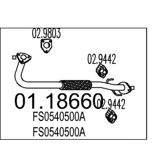 Tuyau d'échappement MTS [01.18660]