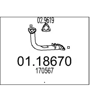 MTS 01.18670 - Tuyau d'échappement