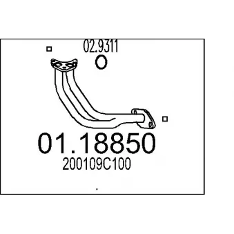 Tuyau d'échappement MTS [01.18850]