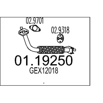 MTS 01.19250 - Tuyau d'échappement