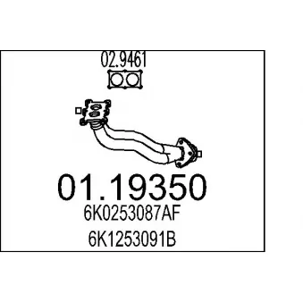 MTS 01.19350 - Tuyau d'échappement