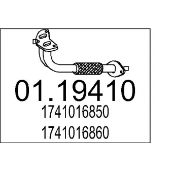 MTS 01.19410 - Tuyau d'échappement