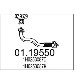 Tuyau d'échappement MTS OEM 1H0253087D