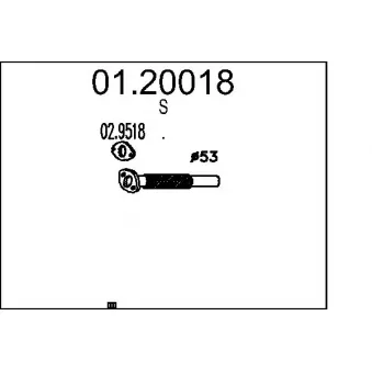 Tuyau d'échappement MTS 01.20018 pour FIAT BRAVO 1.4 - 90cv