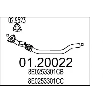 MTS 01.20022 - Tuyau d'échappement