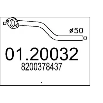 MTS 01.20032 - Tuyau d'échappement