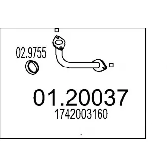 MTS 01.20037 - Tuyau d'échappement