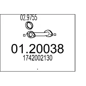 MTS 01.20038 - Tuyau d'échappement