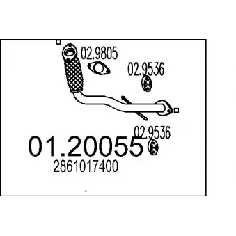 MTS 01.20055 - Tuyau d'échappement