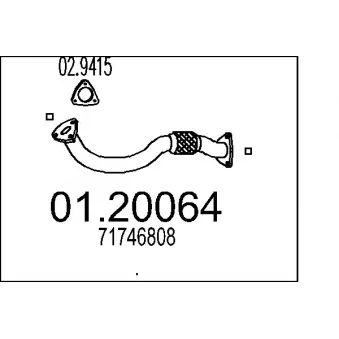 MTS 01.20064 - Tuyau d'échappement
